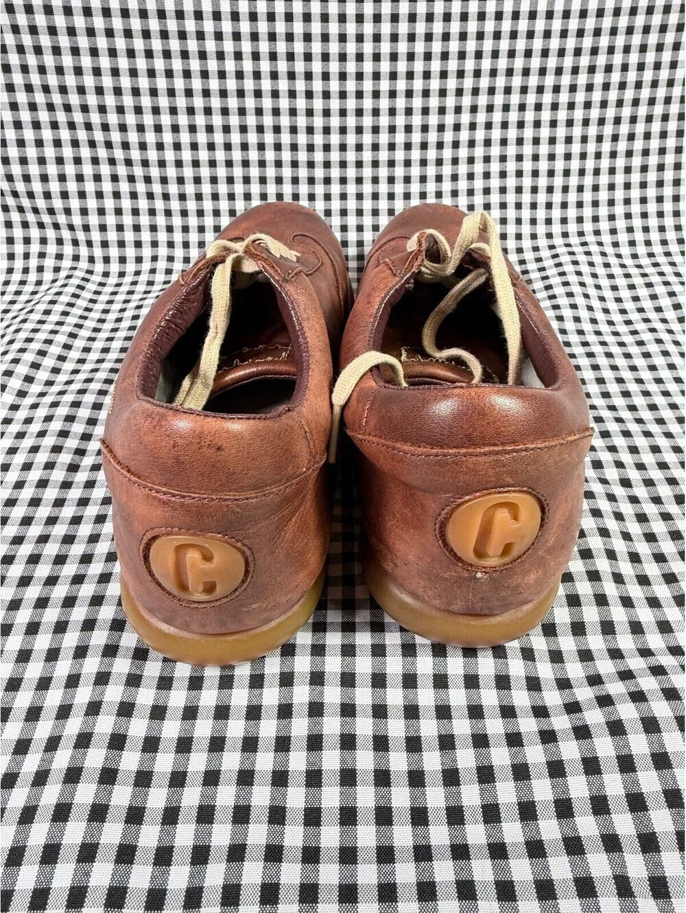 Camper Pelotas Women's EU 39 US 8.5 Brown Leather Lace Up Sneakers Shoes Spain